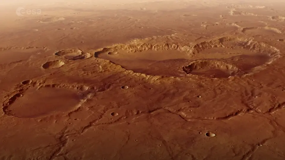 Mars Express Captures Fresh 3D View of Schiaparelli Crater on Mars