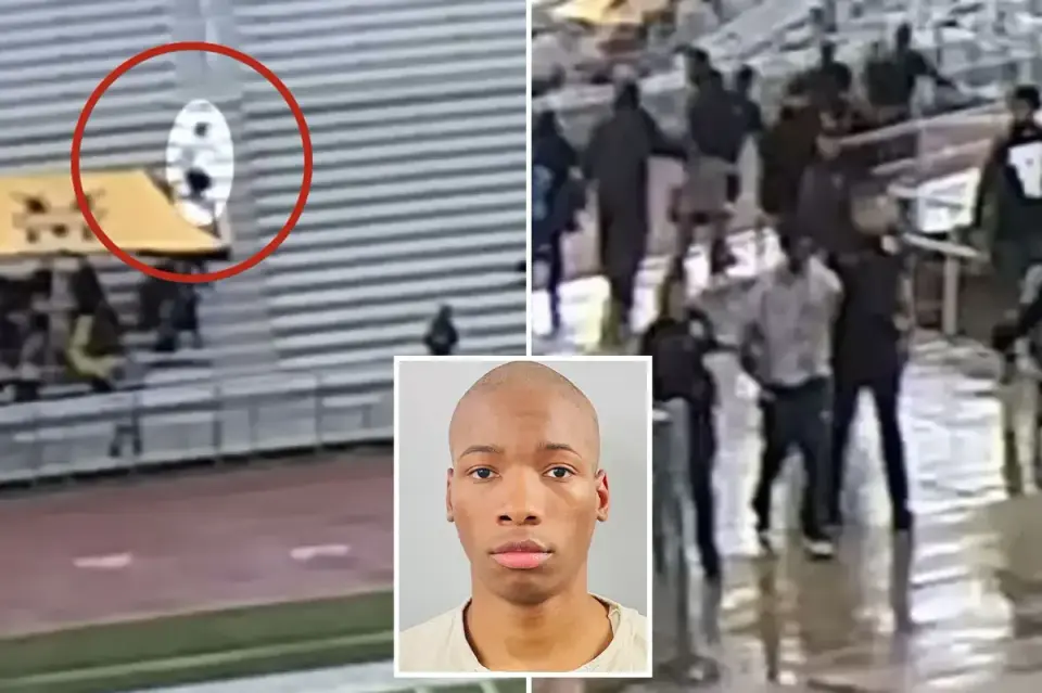 Surveillance footage shows Karmelo Anthony stabbing a rival at a Texas track meet and fleeing