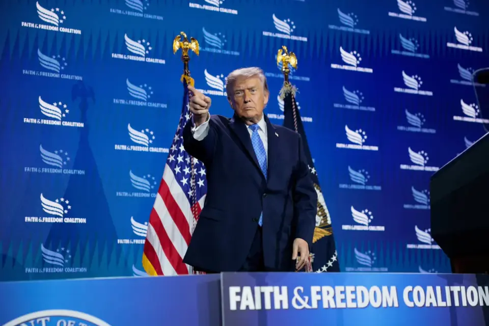 Trump brands three NY Democrats as the “greatest threat” at faith-based rally