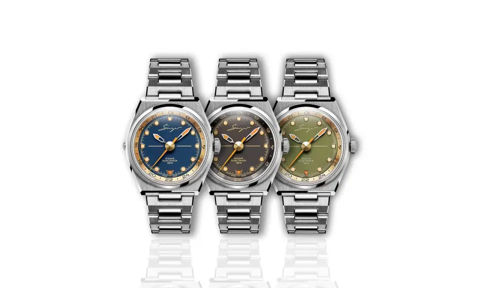 Singer Reimagined Unveils the 1970 DualTrack: Slim GMT with Track Curb Bracelet