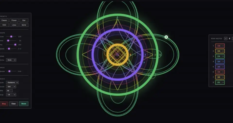 Doodle Your Own Generative Music in the Browser with Musical Spirograph