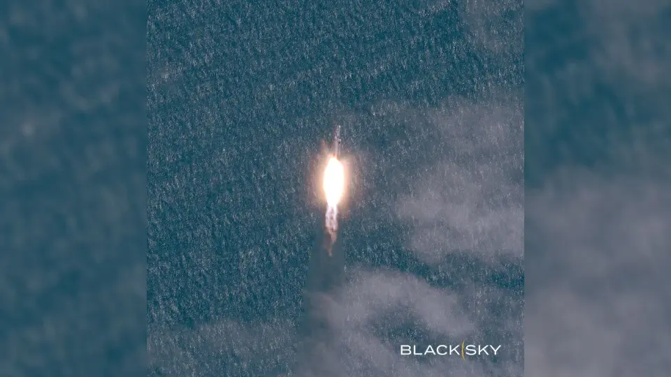 Satellite-eye view: Falcon Heavy liftoff captured from space