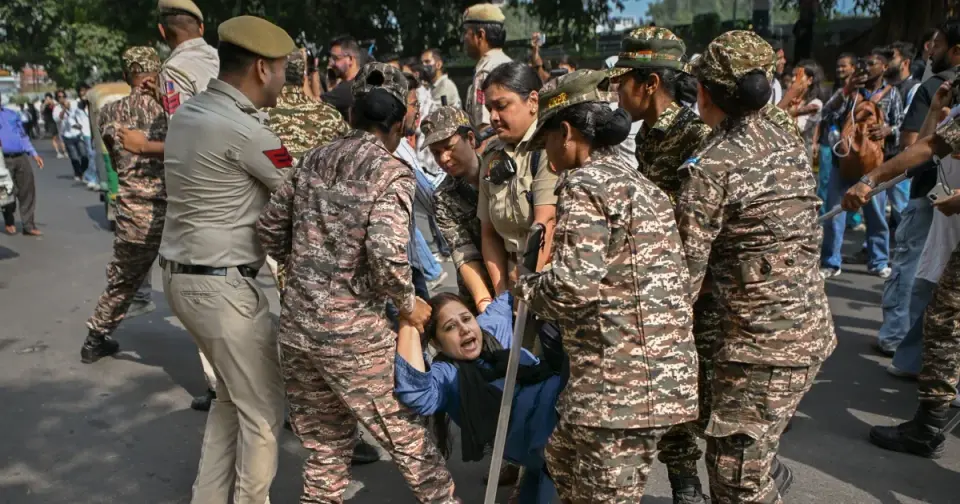 India Detains Youth Leaders in Delhi Crackdown Over Voter Roll Protests
