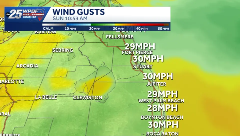 October Front Brings Coastal Wind Advisories and Cooler Temperatures to Florida
