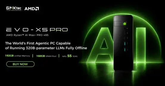 GMKtec EVO-X5 Pro Launches with 192GB RAM and 320B Local LLM Support