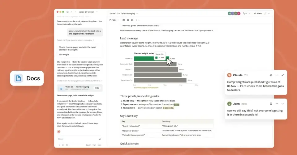 Claude Expands with Docs and Slides to Rival Google Workspace