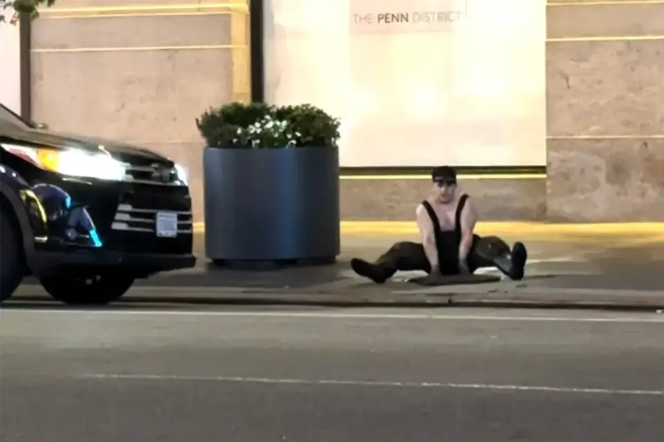 Three headlamp-clad sewer explorers surface near Penn Station in viral NYC clip