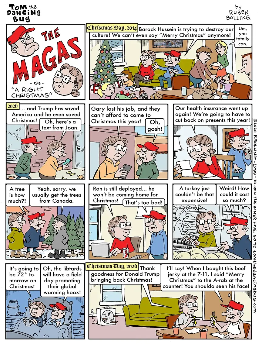 Tom the Dancing Bug Skewers MAGA With a Right-Wing Christmas