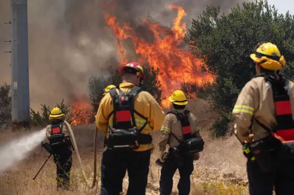 Sorrento Valley brush fire prompts evacuations as crews halt spread