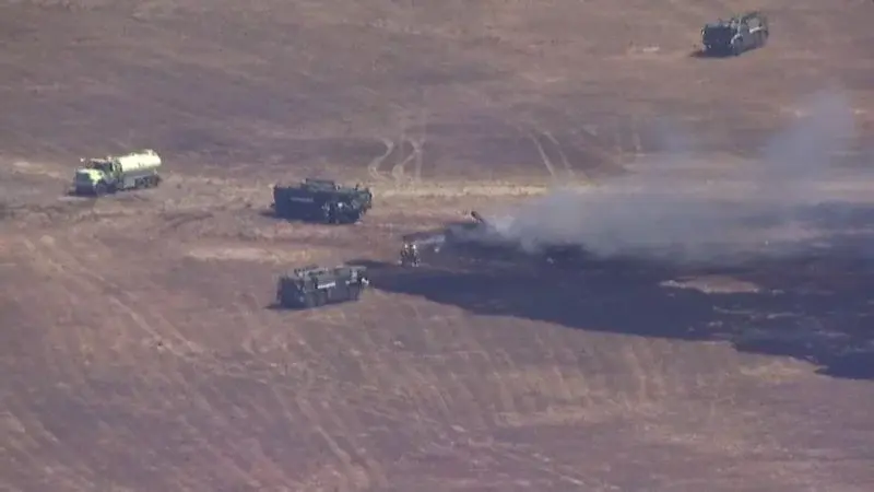 Miramar F-35B crash: pilot ejects as jet erupts in flames