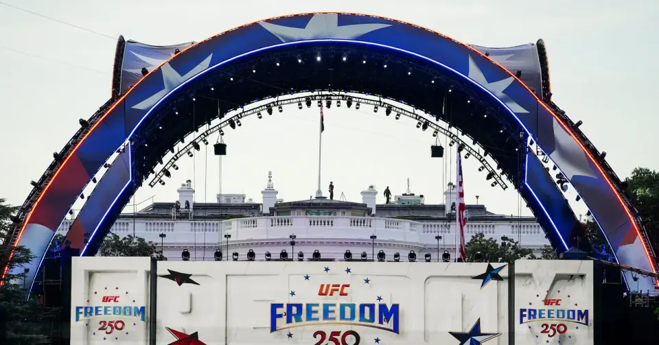 Trump stages private UFC spectacle on White House lawn for 80th birthday