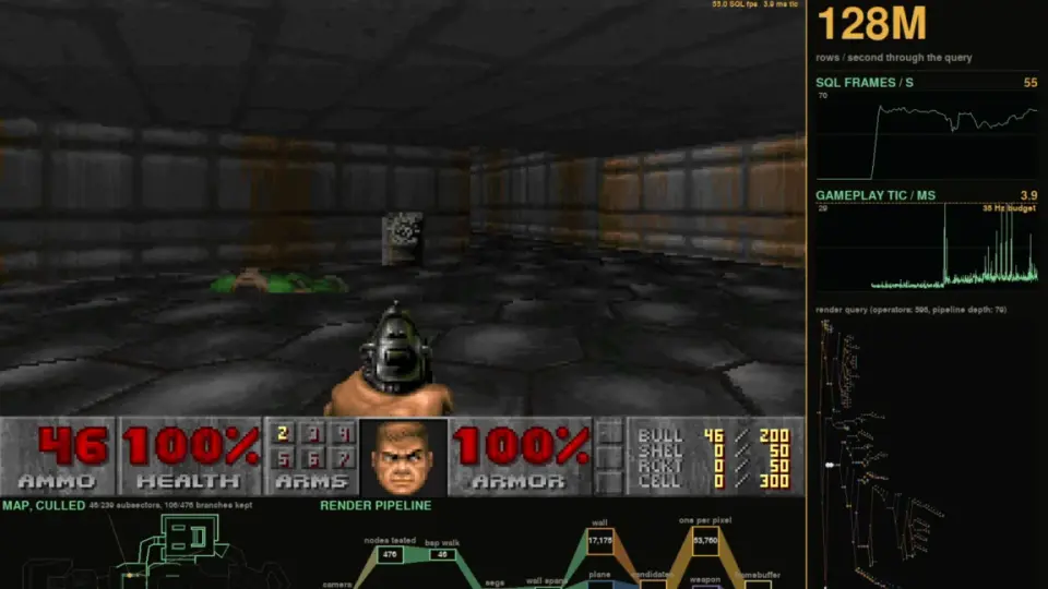 Developer renders full-color Doom in SQL database at 35-60 fps