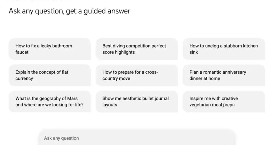 YouTube tests a conversational AI search experience