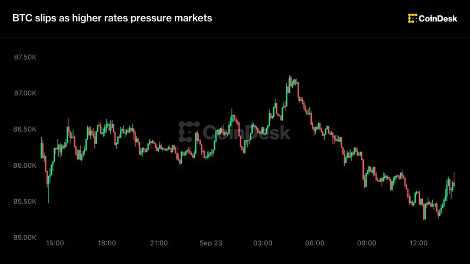 Bitcoin stalls near $86k as rising yields and altcoin rotation pressure markets