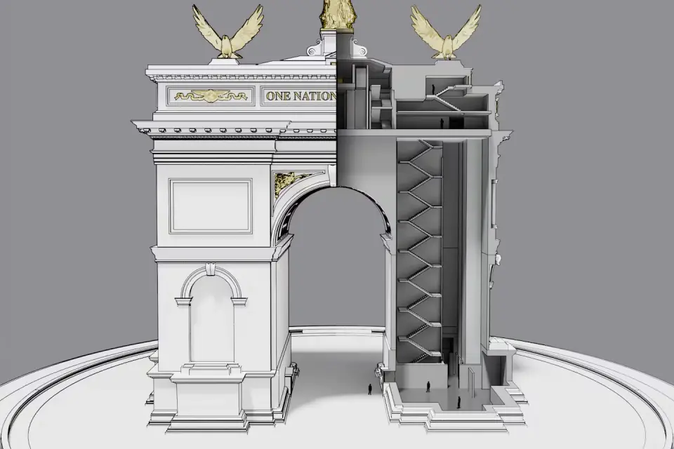 Trump pushes 250-foot arch to redefine DC skyline