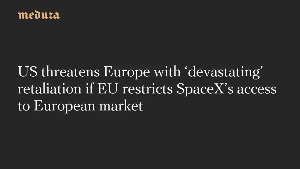 US Ambassador Warns of 'Devastating' Retaliation Over EU Spectrum Restrictions