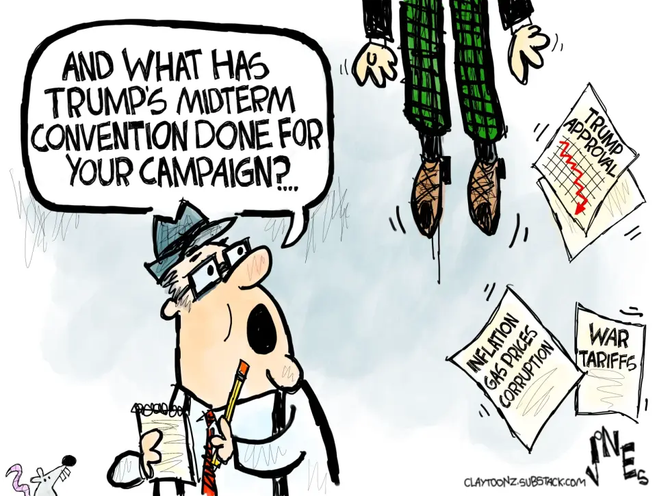 Daily Kos cartoonist Clay Jones uses midterms satire to highlight site’s financial crisis