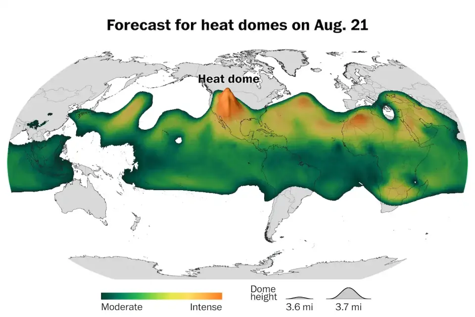 Record heat arrives for the West, Plains and Texas as a heat dome tightens