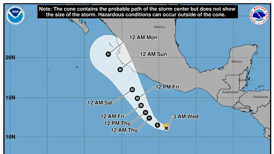 Tropical Storm Trudy Accelerates Toward Mexico Coast, Forecast to Become Major Hurricane by Friday