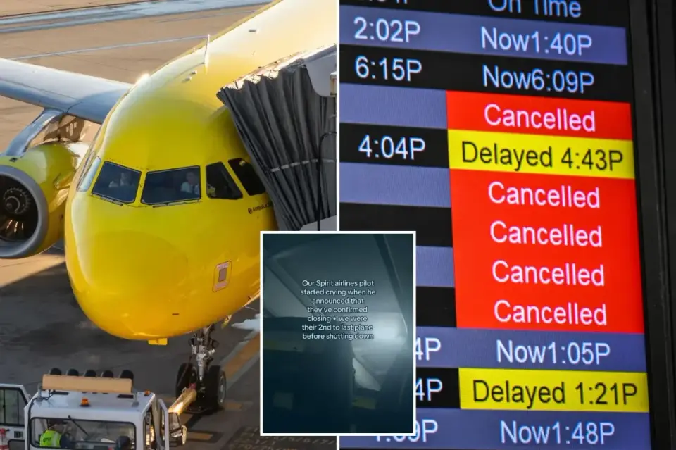 Spirit Airlines Shuts Down: Tearful Pilot Breaks News During Final Flight