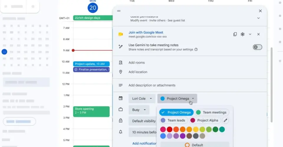 Google Calendar expands to 200 custom colors for events
