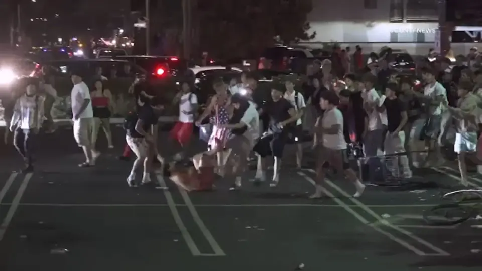 Newport Beach Fourth of July celebration erupts in chaos as clashes break out and fireworks are hurled at officers