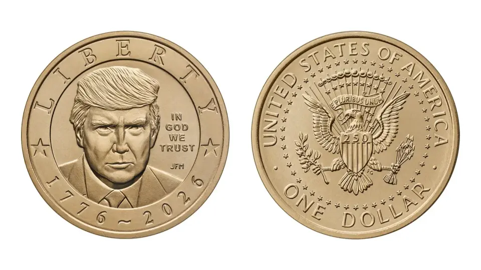 US Mint Launches Trump $1 Gold-Like Coins for Semiquincentennial