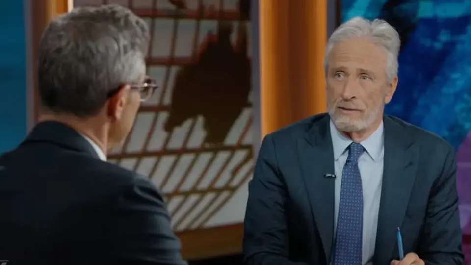 Stewart reacts to Kushner denial read by author on Daily Show
