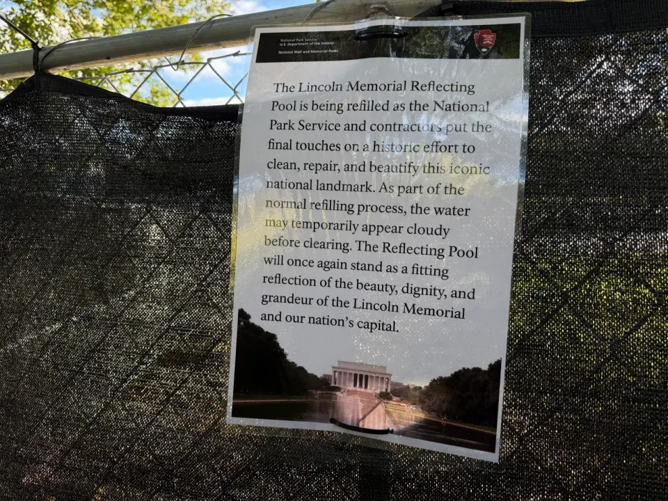 Lincoln Memorial Reflecting Pool begins refilling after failed sealant repair and legal fallout