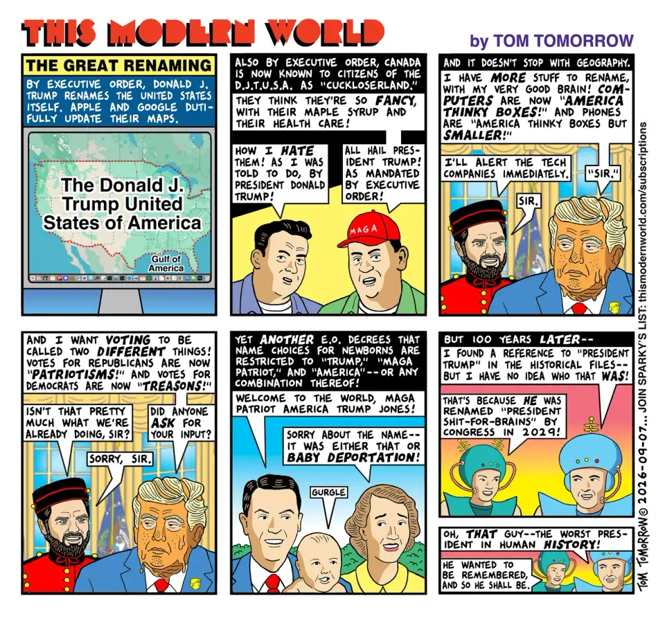 Cartoon: Branding shifts meet a plea for reader support