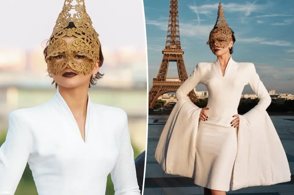 Zendaya Stuns in Face-Covering Couture at Paris Odyssey photocall
