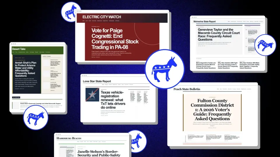 AI Chatbots Cite Fake Local News Sites to Promote Democratic Candidates in Midterms