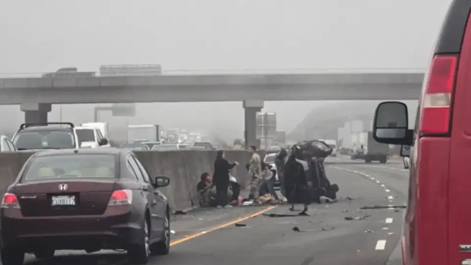 Soldiers and medic intervene to stop mother from stabbing daughters after I-5 crash