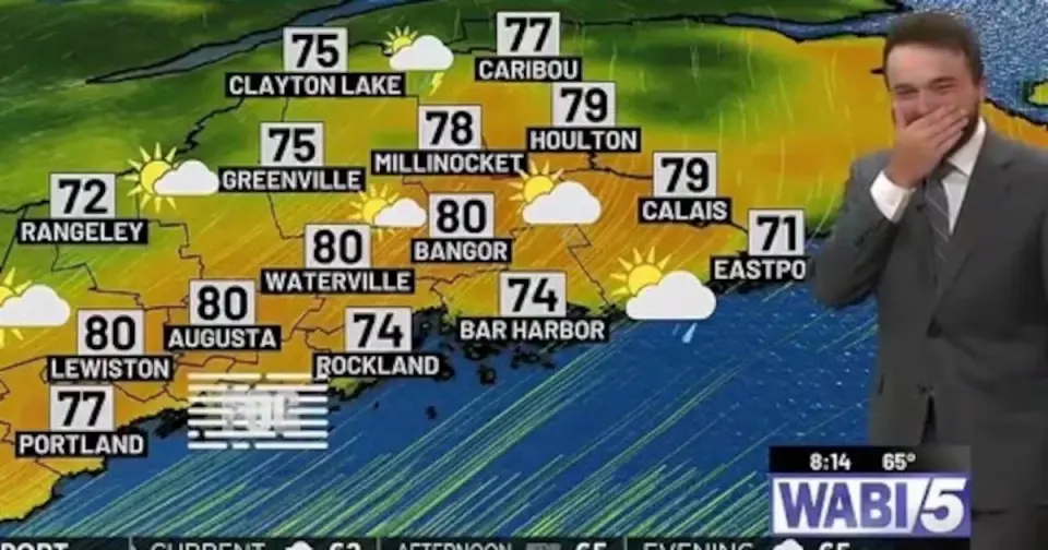 Prank Backfires: Maine Weathercaster Cracks Up Live on Air