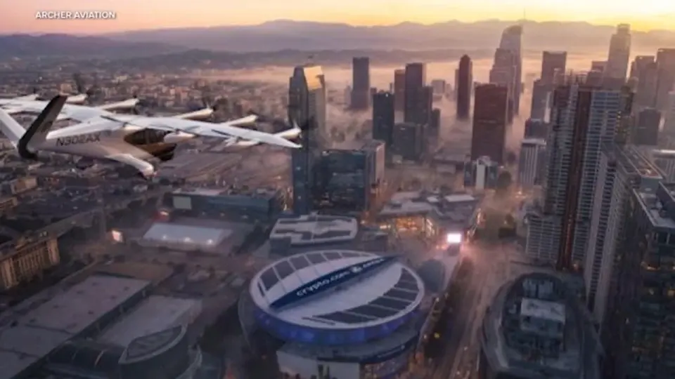 Archer unveils electric air taxi at LA Live as downtown vertiport plans loom for 2028 Olympics