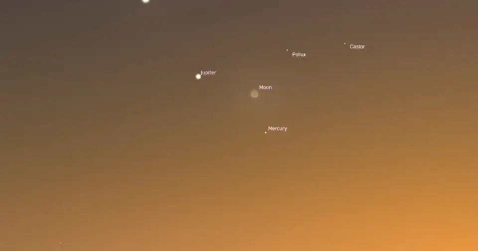 Crescent Moon Sparks Evening Triangle with Mercury and Jupiter