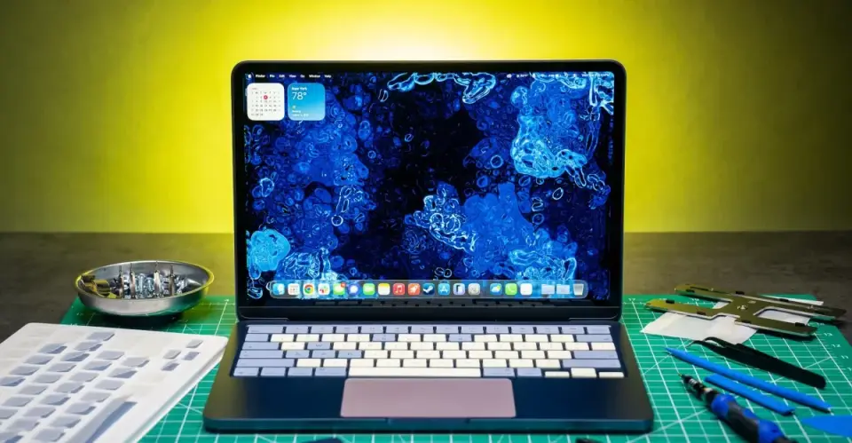 Rainbow Frankenlaptop: Color-modding a MacBook Neo with official parts