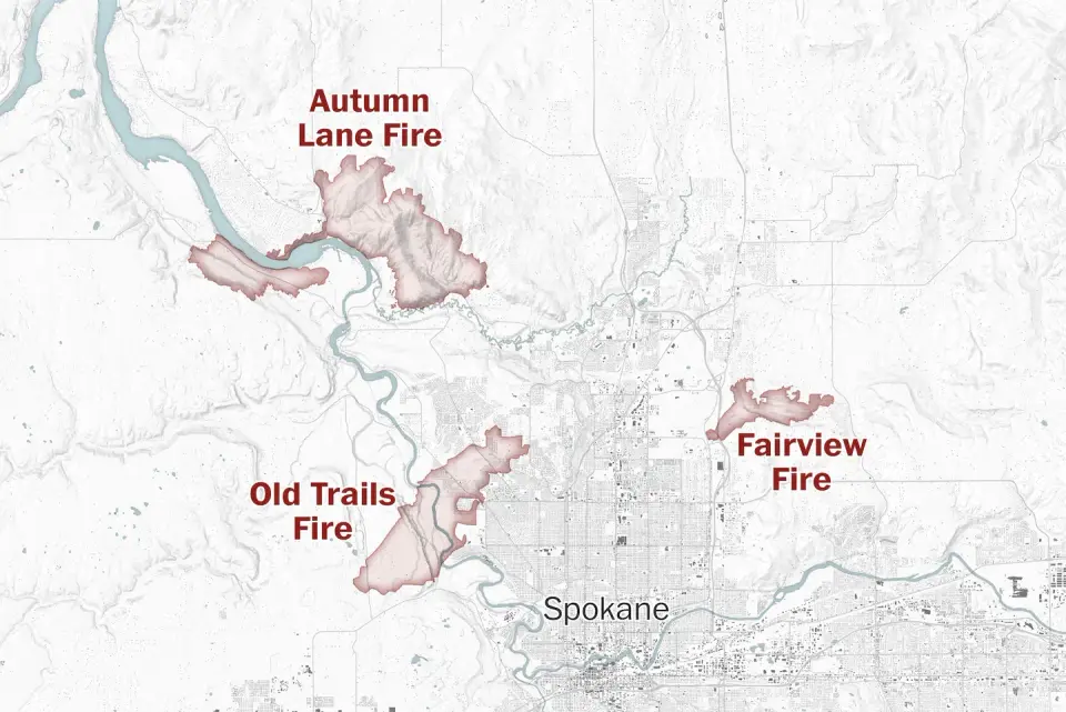 Fire crosses the map: Spokane homes burn after being labeled low-risk