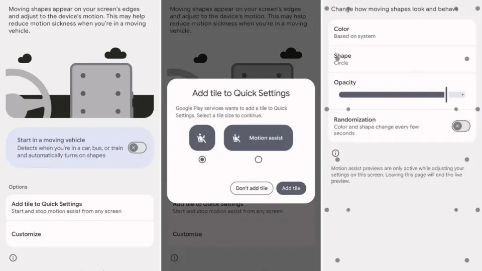 Google brings Motion Assist anti-nausea dots to Android Pixels via staged Play Services rollout