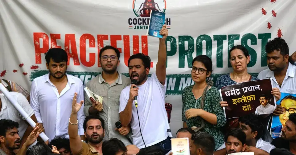 Satirical 'Cockroach Party' mobilizes Delhi youths over exam scandals