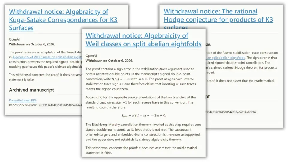 OpenAI Retracts Three AI-Generated Math Proofs Amidst Community Backlash