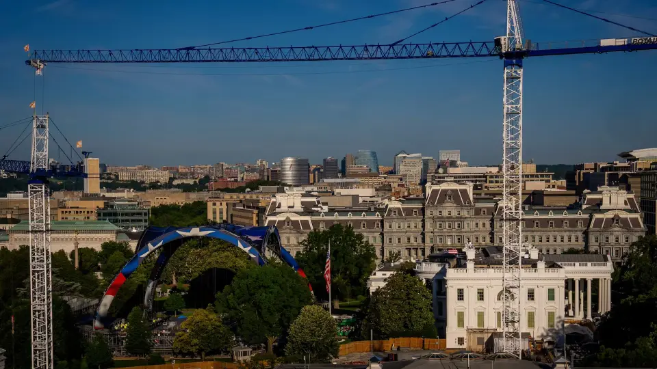 Satellite images reveal White House ballroom construction and UFC Octagon on the South Lawn