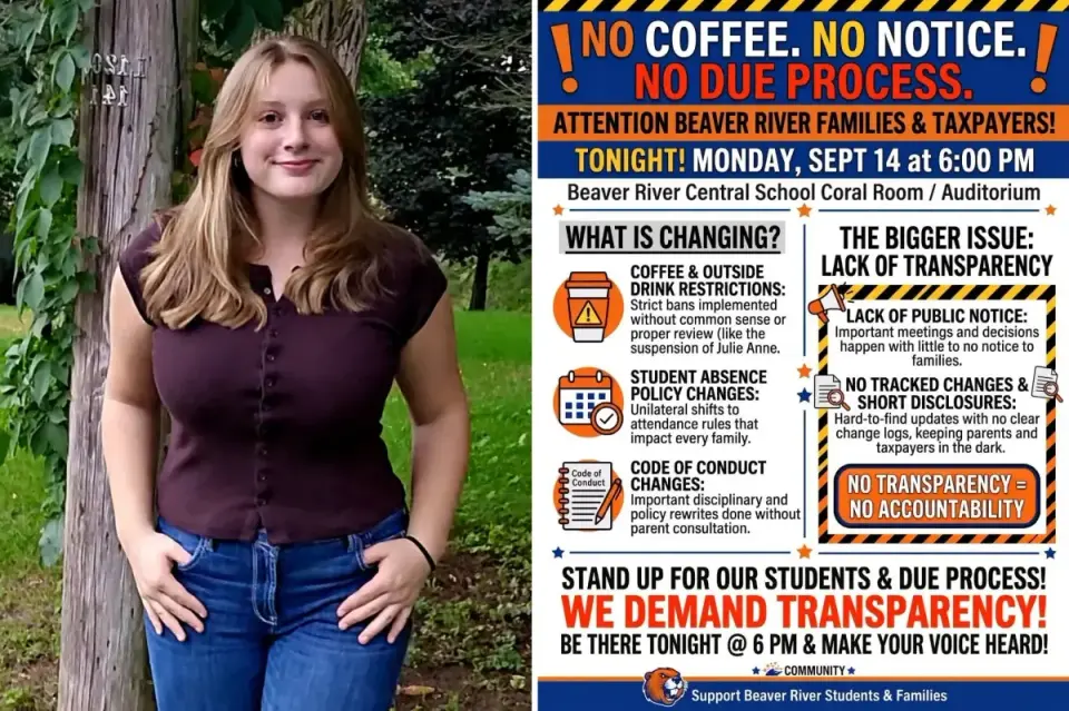 Upstate NY student's coffee protest exposes school board's procedural failure