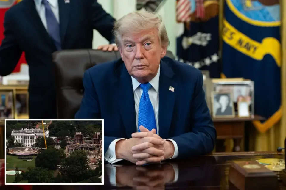 Trump Posts AI DronePort Image as Court Halts White House Ballroom