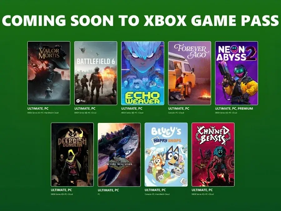 Xbox Game Pass October 2026: Battlefield 6 arrives as nine titles rotate out