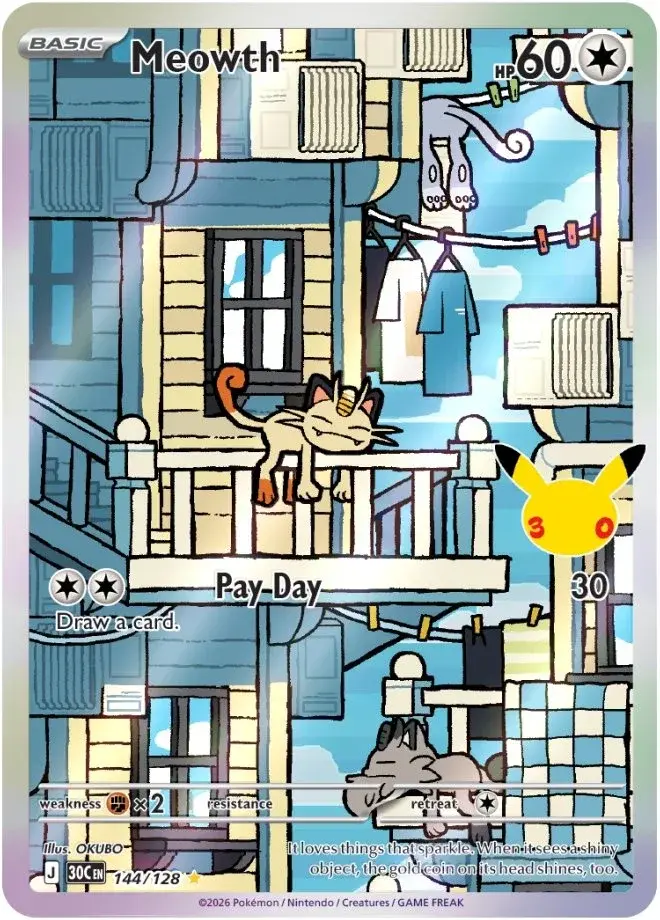 Meowth Spotlight: Illustration Rares Arrive in Pokémon's 30th Celebration