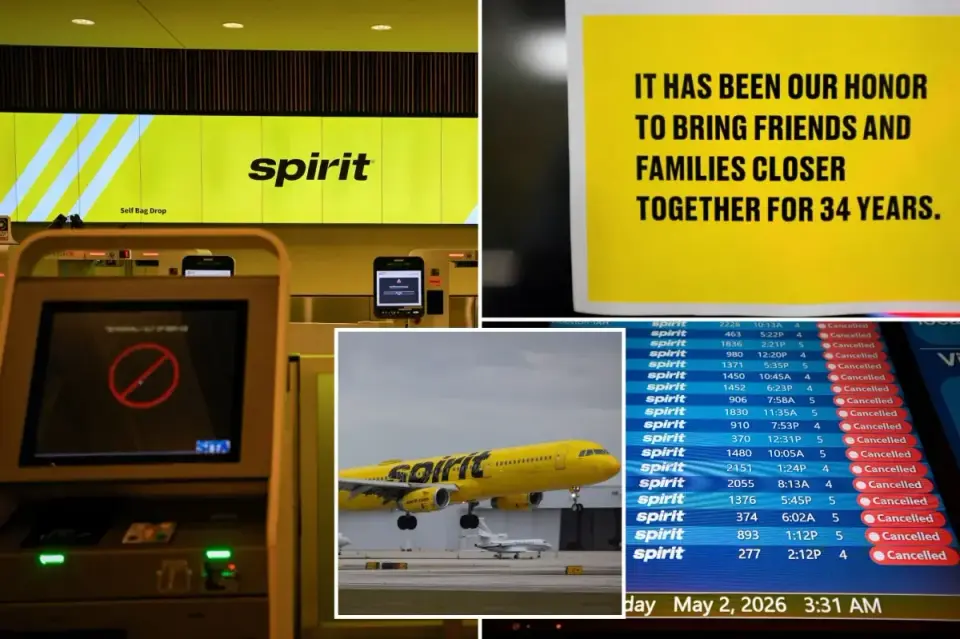 Spirit Airlines abruptly collapses, halting all operations after bailout failure