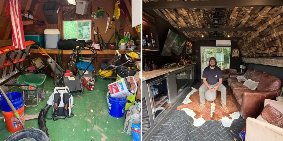 From Shed to Showpiece: DIY Nashville Man Cave Turns Whiskey & Cigar Lounge