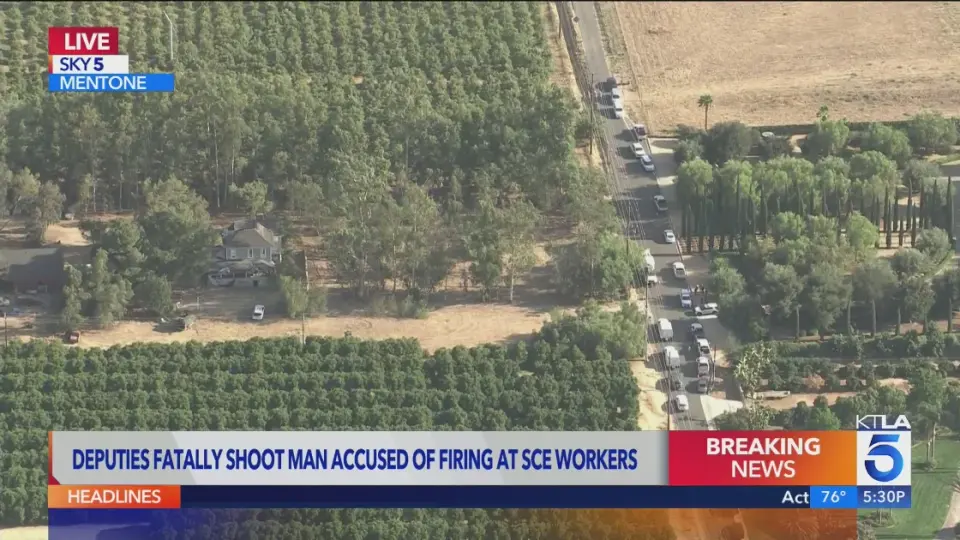 Armed attacker shot and killed by deputies after firing on Edison crew in Mentone