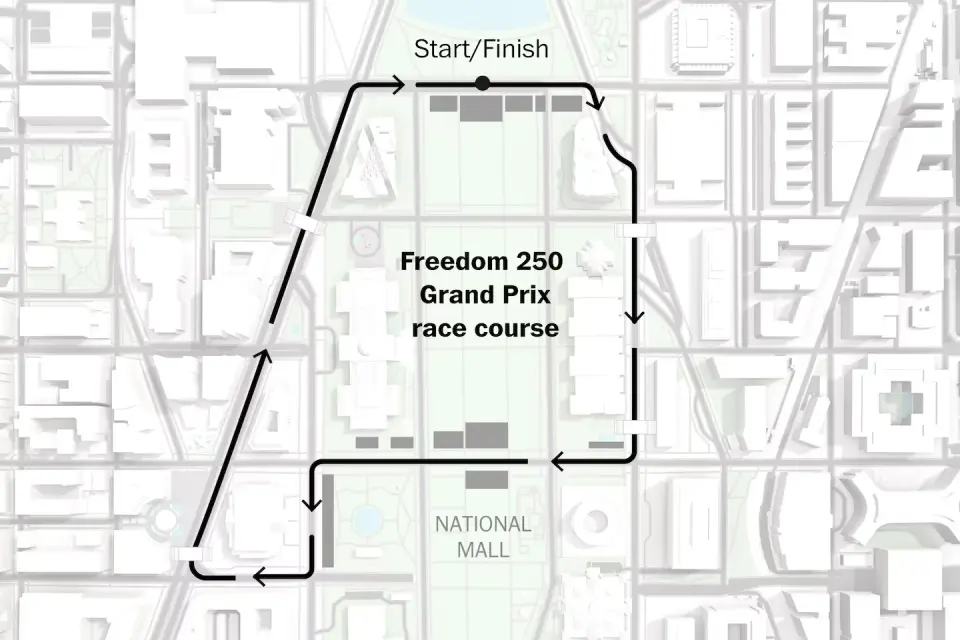 IndyCars Roar Through DC on Freedom 250 Circuit Map